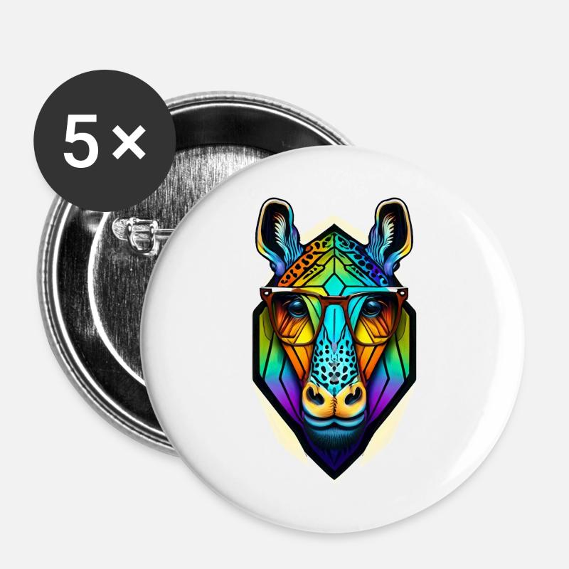 Zebra - Buttons large 2.2''/56 mm (5-pack) - white