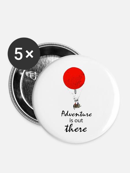 Heißluftballon - Buttons groß 56 mm (5er Pack) - Weiß