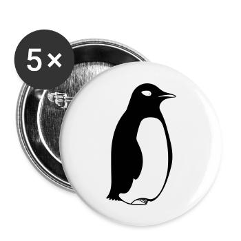 Pinguin - Buttons groß 56 mm (5er Pack) - Weiß - Vorne