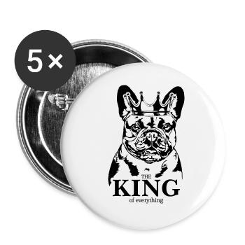 Bouledogue français roi de tout Wilsigns - Lot de 5 grands badges (56 mm) - blanc - Devant