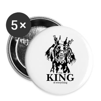 Grosser Münsterländer King of everything Wilsigns - Buttons groß 56 mm (5er Pack) - Weiß - Vorne