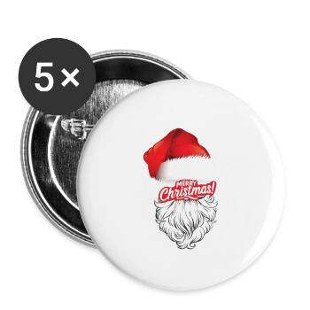 Festive Santa Cheer - Buttons large 2.2''/56 mm (5-pack) - white - Front