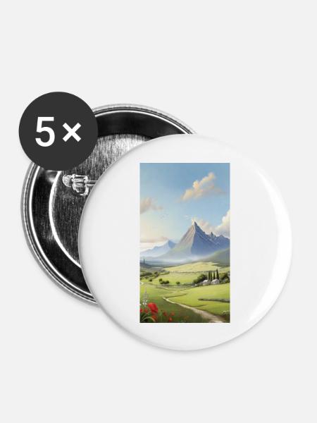 Panorama - Buttons groß 56 mm (5er Pack) - Weiß