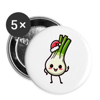 Nikolauch Kawaii Leek - Buttons large 2.2''/56 mm (5-pack) - white - Front
