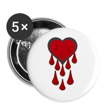 goth, herzen, dripping, blop, für mama - Buttons groß 56 mm (5er Pack) - Weiß - Vorne