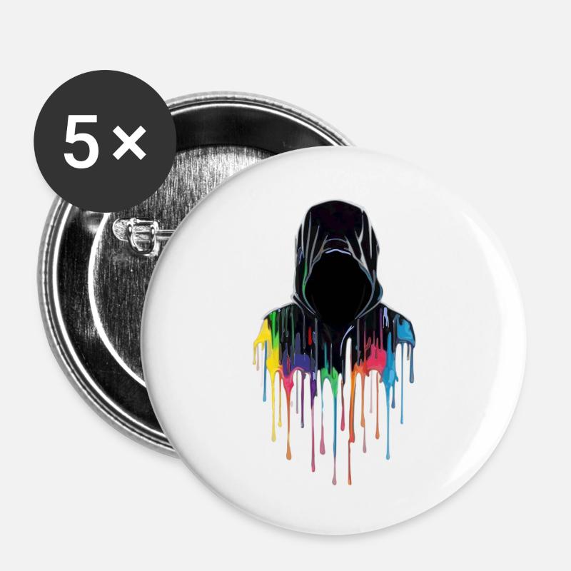 Coloured hoodie - Buttons large 2.2''/56 mm (5-pack) - white