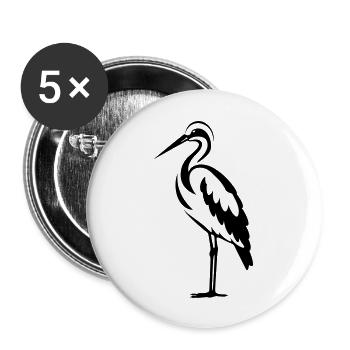 Simple petite cigogne - Lot de 5 grands badges (56 mm) - blanc - Devant