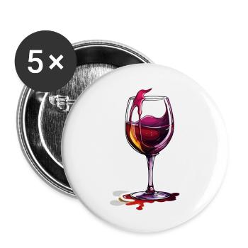 Wein / Trauben / Alkohol / trinken / Genießen - Buttons groß 56 mm (5er Pack) - Weiß - Vorne