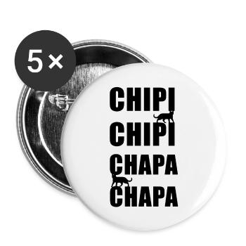 Chipi Chipi Chapa Chapa Dubi Dubi Daba Daba Chat - Lot de 5 grands badges (56 mm) - blanc - Devant