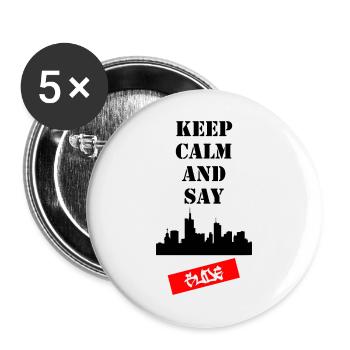 Keep Calm and Say Gude - Buttons groß 56 mm (5er Pack) - Weiß - Vorne