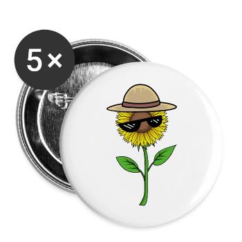 Sunflower Sunglasses Eyeglasses Gardener Flower Hat - Buttons large 2.2''/56 mm (5-pack) - white - Front