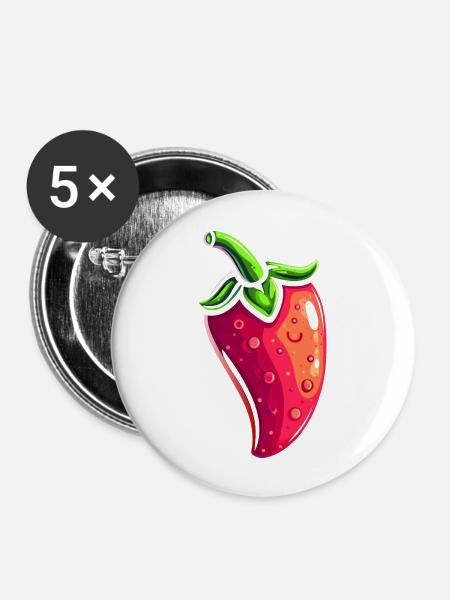 Chili - Buttons groß 56 mm (5er Pack) - Weiß