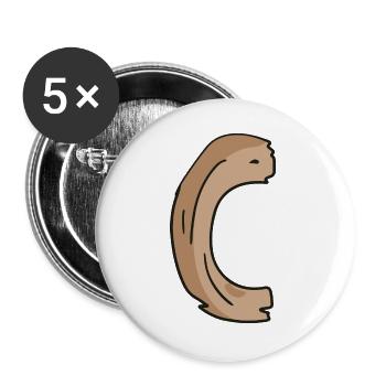 Letter C Wood Wooden Letter Name - Buttons large 2.2''/56 mm (5-pack) - white - Front