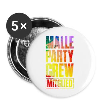 Membre de l’équipage de Malle Party Mallorca - Lot de 5 grands badges (56 mm) - blanc - Devant