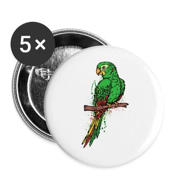 Animal, Zoo, Bird, Parrot, Bird Lover, Pet - Buttons large 2.2''/56 mm (5-pack) - white - Front