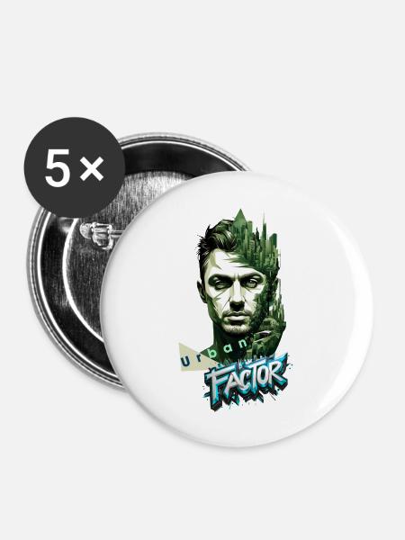 urban factor - Buttons groß 56 mm (5er Pack) - Weiß