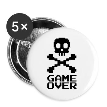 Fin de partie (noir) - Lot de 5 grands badges (56 mm) - blanc - Devant