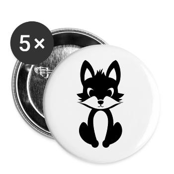 Renard - Lot de 5 grands badges (56 mm) - blanc - Devant