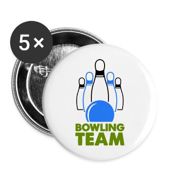 bowling team1 - Buttons groß 56 mm (5er Pack) - Weiß - Vorne