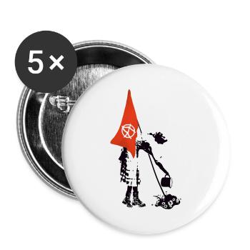 Drapeau Drapeau Anarchie - Rébellion Punk - Lot de 5 grands badges (56 mm) - blanc - Devant