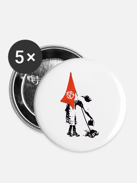 Flag Flag Anarchy - Punk Rebellion - Buttons large 2.2''/56 mm (5-pack) - white