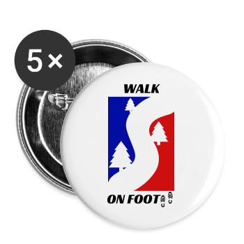 Walk On Foot Badges - Lot de 5 grands badges (56 mm) - blanc - Devant