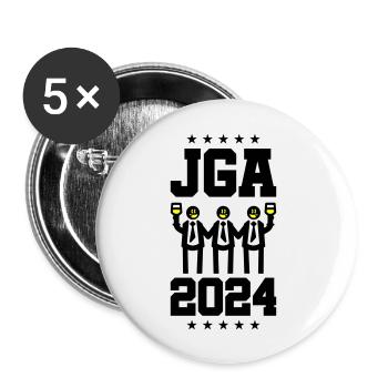 Enterrement de vie de garçon 2024 Marié Enterrement de vie de garçon - Lot de 5 grands badges (56 mm) - blanc - Devant