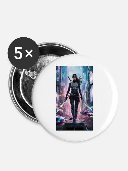 Ninja Superhero - Buttons large 2.2''/56 mm (5-pack) - white
