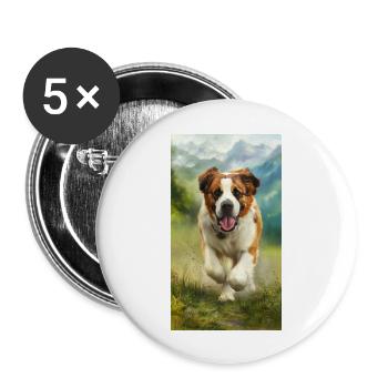 Wuffi - Lot de 5 grands badges (56 mm) - blanc - Devant