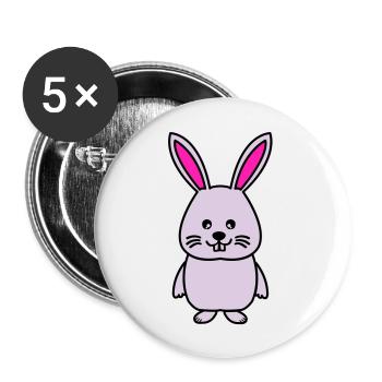 hase comic - Buttons groß 56 mm (5er Pack) - Weiß - Vorne