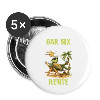 Pension Ich bin in Rente Schildkröte Rentner - Buttons groß 56 mm (5er Pack) - Weiß - Vorne