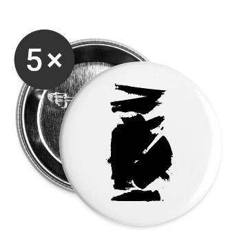 Farbwischer Klecks - Buttons groß 56 mm (5er Pack) - Weiß - Vorne