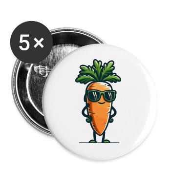 Carrot Couture : le veggie créateur de tendances - Lot de 5 grands badges (56 mm) - blanc - Devant
