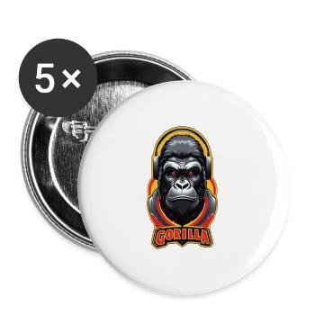 Gorilla - Buttons groß 56 mm (5er Pack) - Weiß - Vorne