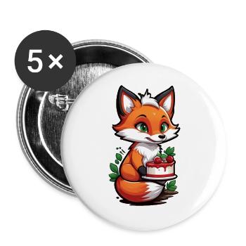 Foxy Cake Delight - Buttons large 2.2''/56 mm (5-pack) - white - Front