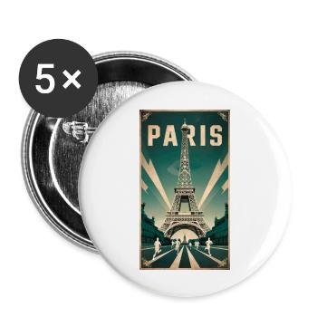 Paris | France | Sports Competition | 2024 | - Buttons large 2.2''/56 mm (5-pack) - white - Front
