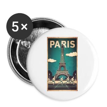 Paris | France | Sports Competition | 2024 | - Buttons large 2.2''/56 mm (5-pack) - white - Front