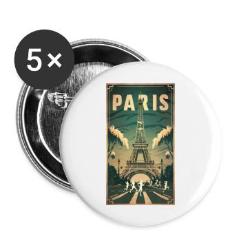 Paris | France | Sports Competition | 2024 | - Buttons large 2.2''/56 mm (5-pack) - white - Front