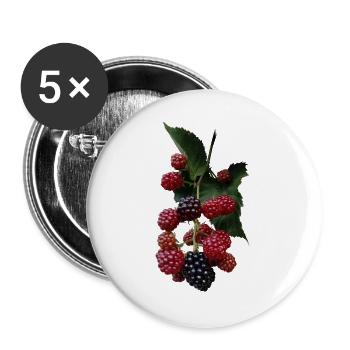Berry Bush Pattern: Blackberries - Buttons large 2.2''/56 mm (5-pack) - white - Front