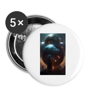 Mysterious wizard of shapes & spheres - Buttons large 2.2''/56 mm (5-pack) - white - Front