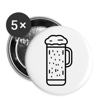Beer - Buttons large 2.2''/56 mm (5-pack) - white - Front