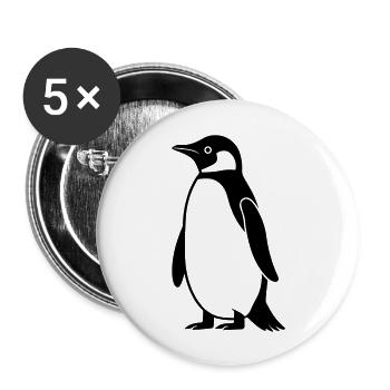 Pinguin - Buttons groß 56 mm (5er Pack) - Weiß - Vorne