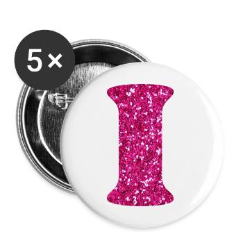 Letter i pink glitter - Buttons large 2.2''/56 mm (5-pack) - white - Front