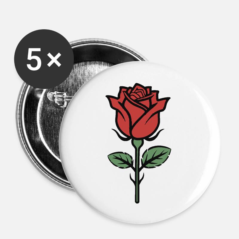 Rose - Buttons large 2.2''/56 mm (5-pack) - white