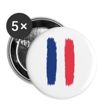 Drapeau Francey, Viva France, symbole d’unité - Lot de 5 grands badges (56 mm) - blanc - Devant