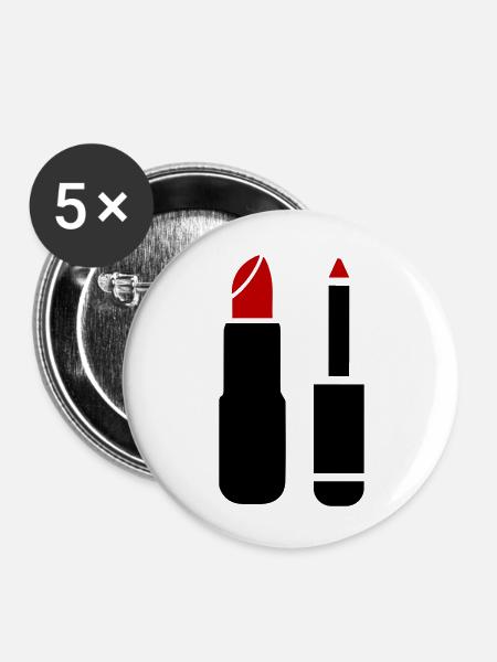 Make Up Kosmetik - Buttons groß 56 mm (5er Pack) - Weiß