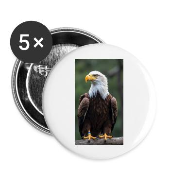 Adler - Buttons groß 56 mm (5er Pack) - Weiß - Vorne