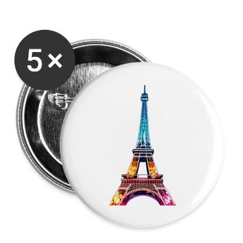 Eiffel tower #12 - Lot de 5 grands badges (56 mm) - blanc - Devant