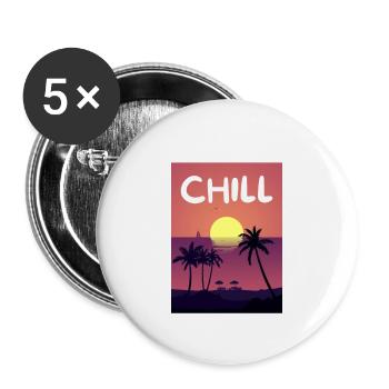 Chill - Lot de 5 grands badges (56 mm) - blanc - Devant