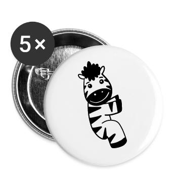 Zebra Animal - Buttons large 2.2''/56 mm (5-pack) - white - Front